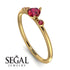 Minimalist Thin Ruby Ring - Brielle No. 55