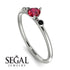 Minimalist Thin Ruby Ring - Brielle No. 42