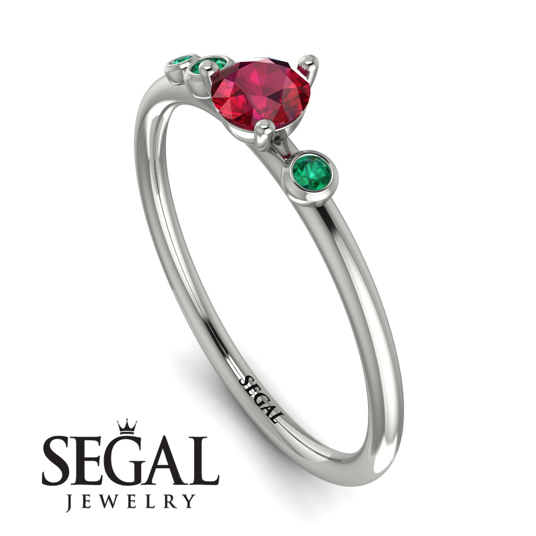 Minimalist Thin Ruby Ring - Brielle No. 27