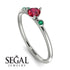 Minimalist Thin Ruby Ring - Brielle No. 27