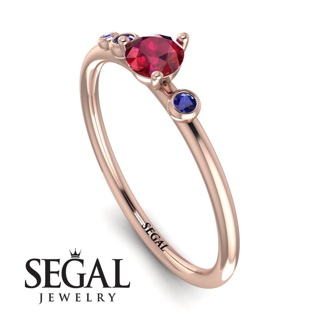 Minimalist Thin Ruby Ring - Brielle No. 71