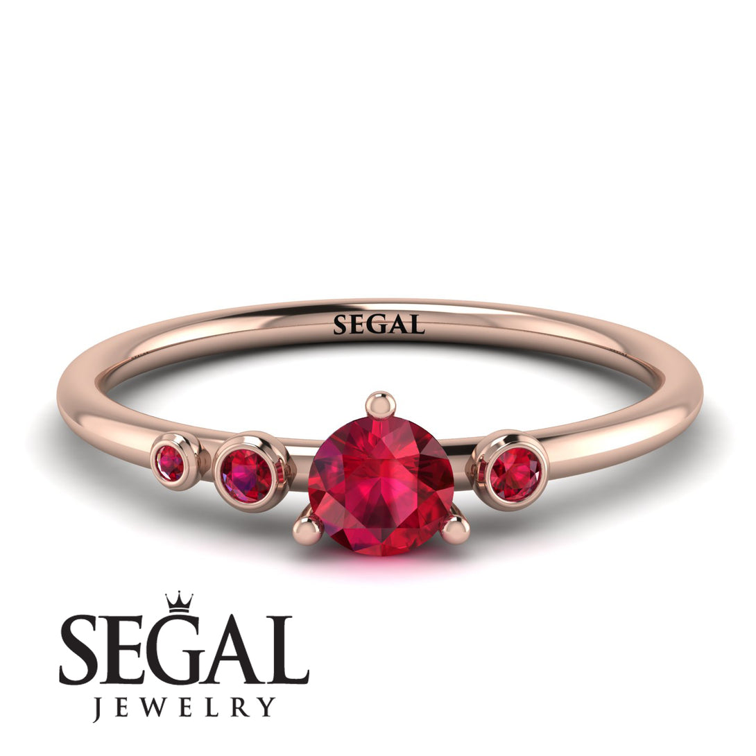 Minimalist Thin Ruby Ring - Brielle No. 56