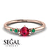 Minimalist Thin Ruby Ring - Brielle No. 26