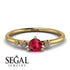 Minimalist Thin Ruby Ring - Brielle No. 10