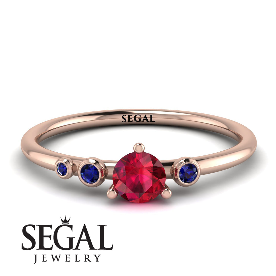 Minimalist Thin Ruby Ring - Brielle No. 71