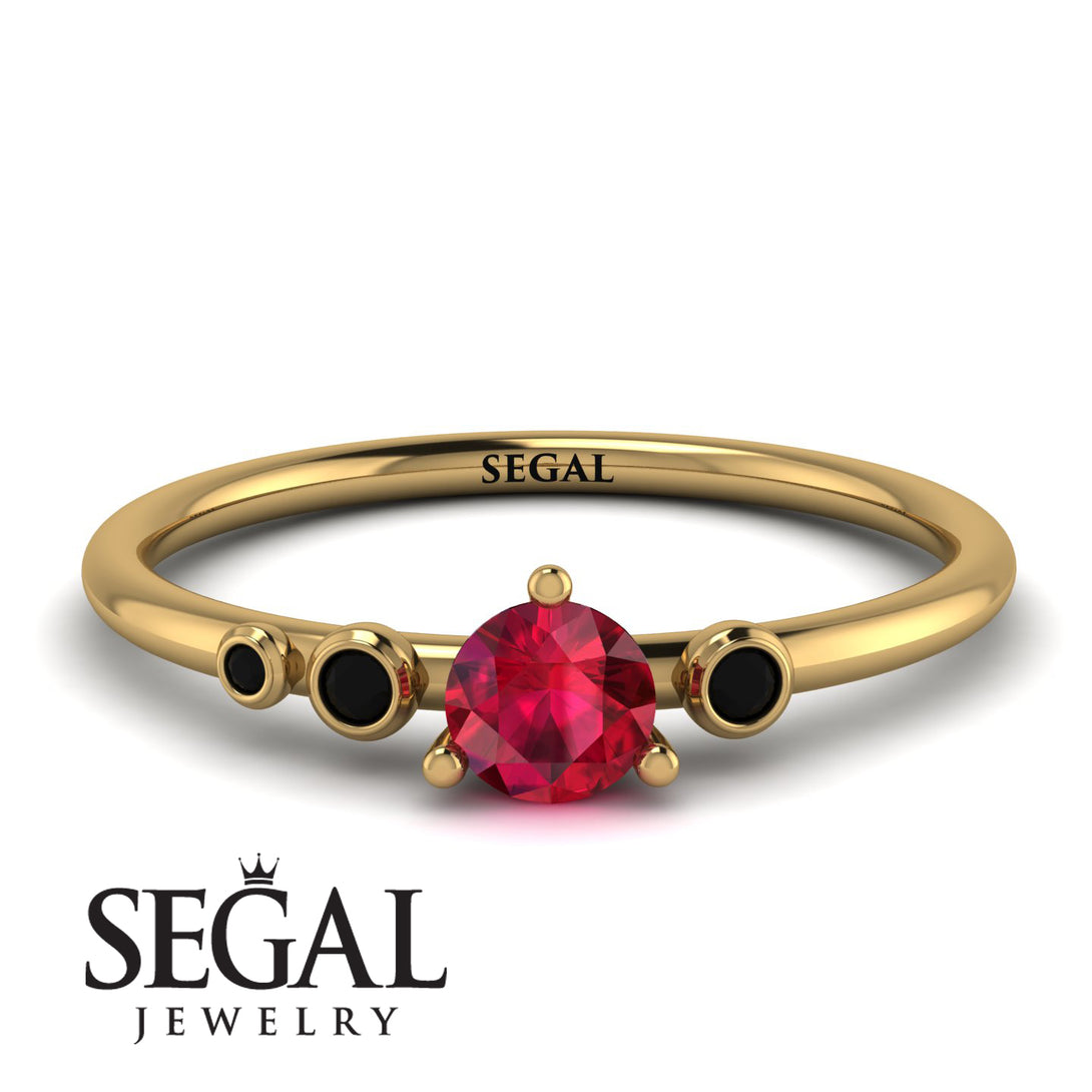 Minimalist Thin Ruby Ring - Brielle No. 40