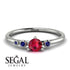Minimalist Thin Ruby Ring - Brielle No. 72