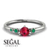 Minimalist Thin Ruby Ring - Brielle No. 27