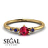 Minimalist Thin Ruby Ring - Brielle No. 70 image 2