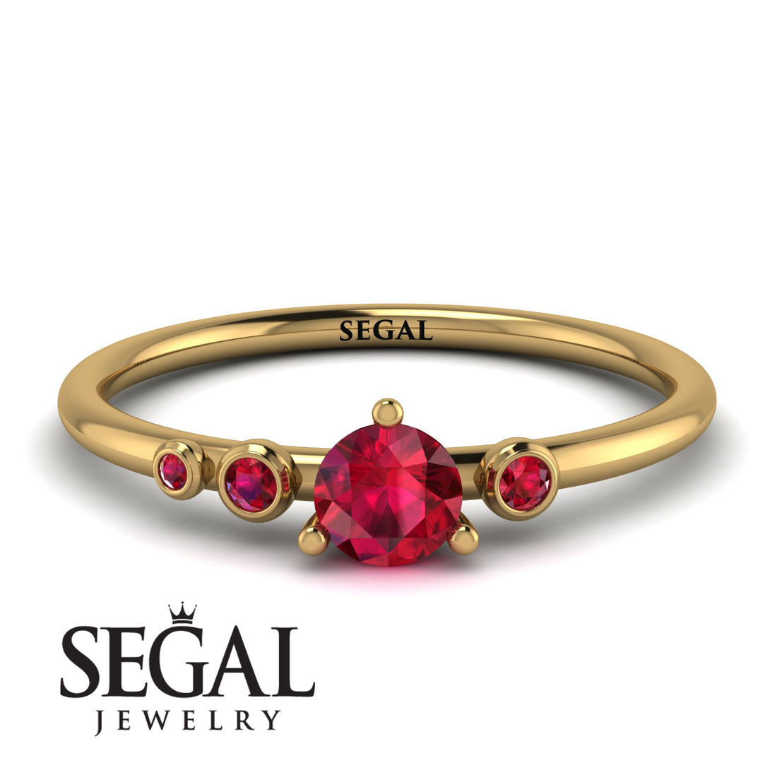 Minimalist Thin Ruby Ring - Brielle No. 55