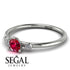 Minimalist Thin Ruby Ring - Brielle No. 12