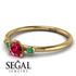 Minimalist Thin Ruby Ring - Brielle No. 25 image 3