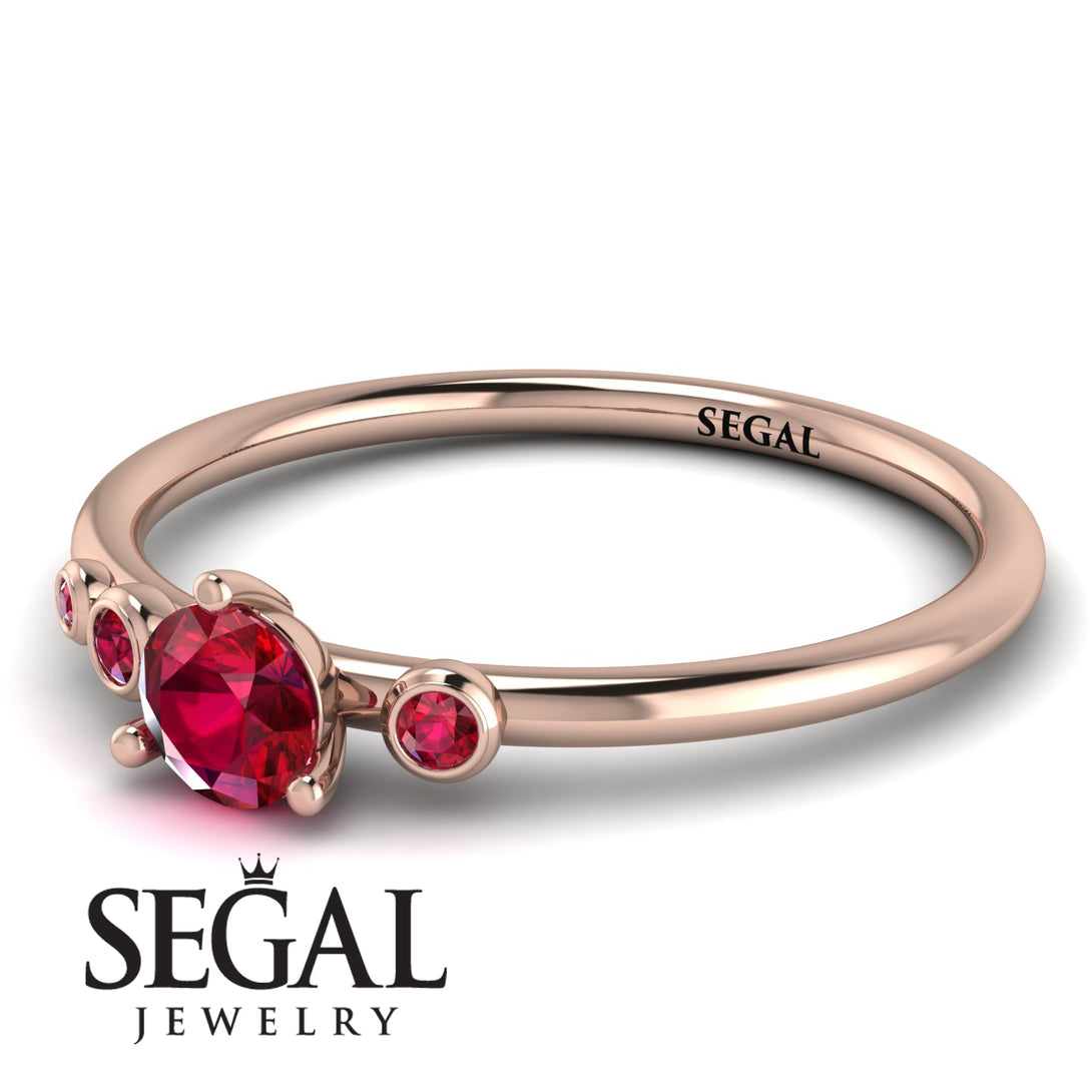 Minimalist Thin Ruby Ring - Brielle No. 56