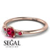 Minimalist Thin Ruby Ring - Brielle No. 56