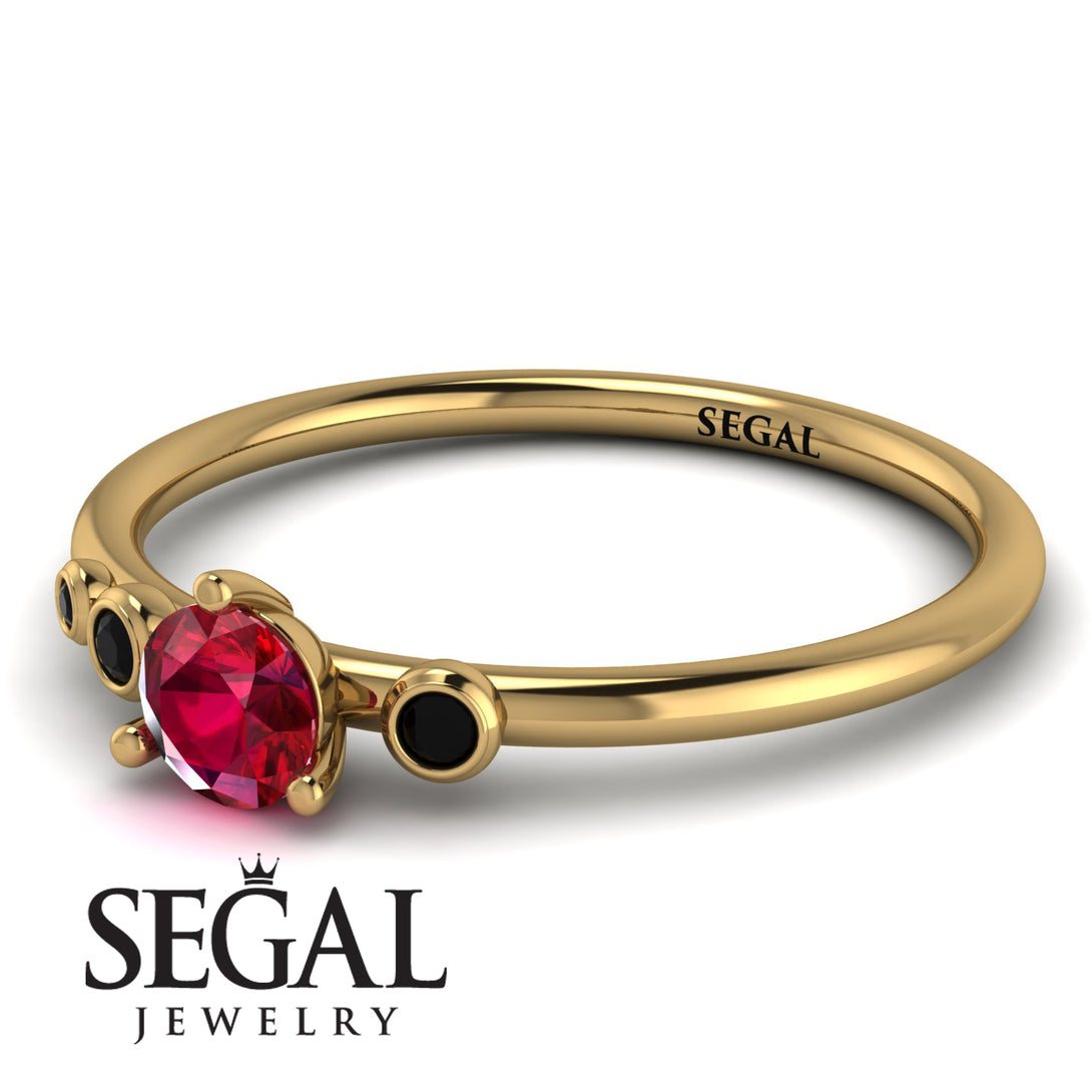 Minimalist Thin Ruby Ring - Brielle No. 40