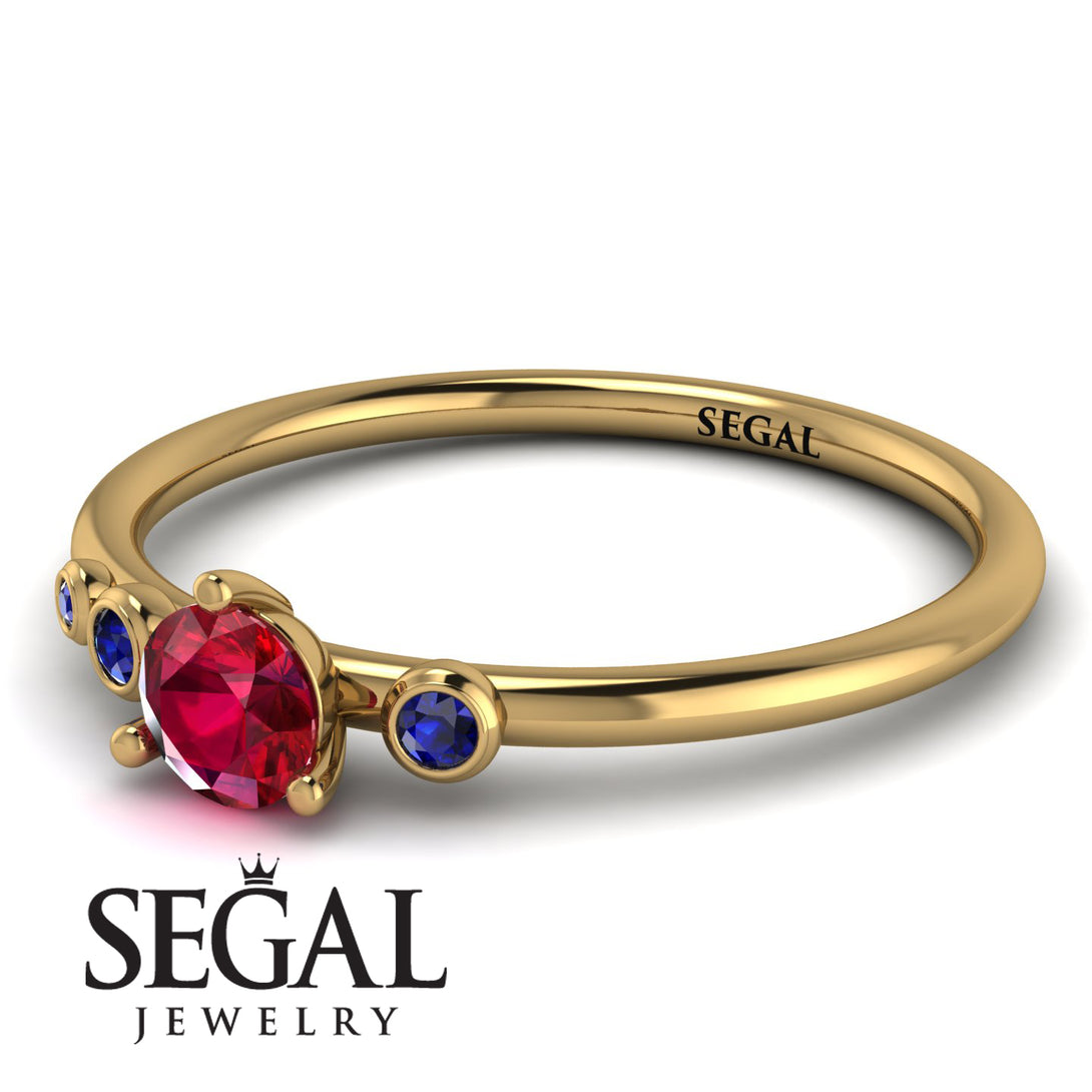Minimalist Thin Ruby Ring - Brielle No. 70
