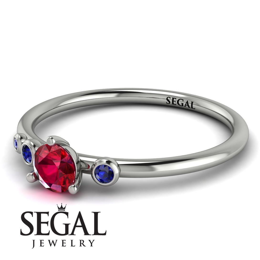 Minimalist Thin Ruby Ring - Brielle No. 72