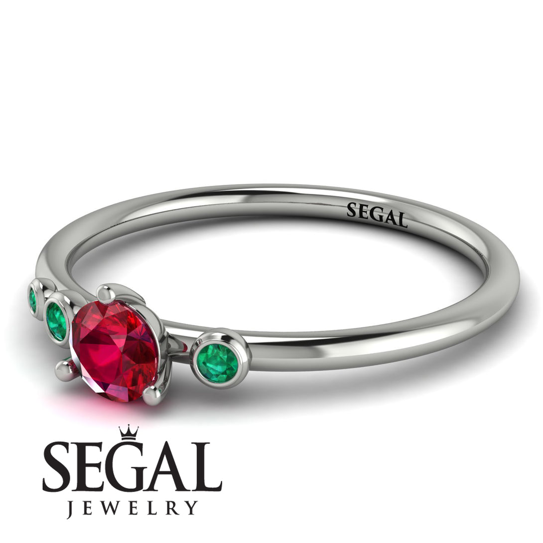 Minimalist Thin Ruby Ring - Brielle No. 27