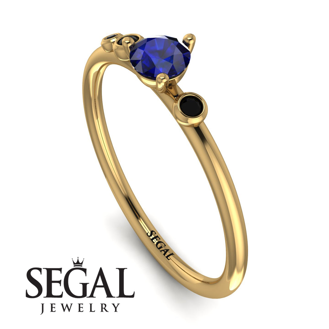 Minimalist Thin Sapphire Ring - Brielle No. 43