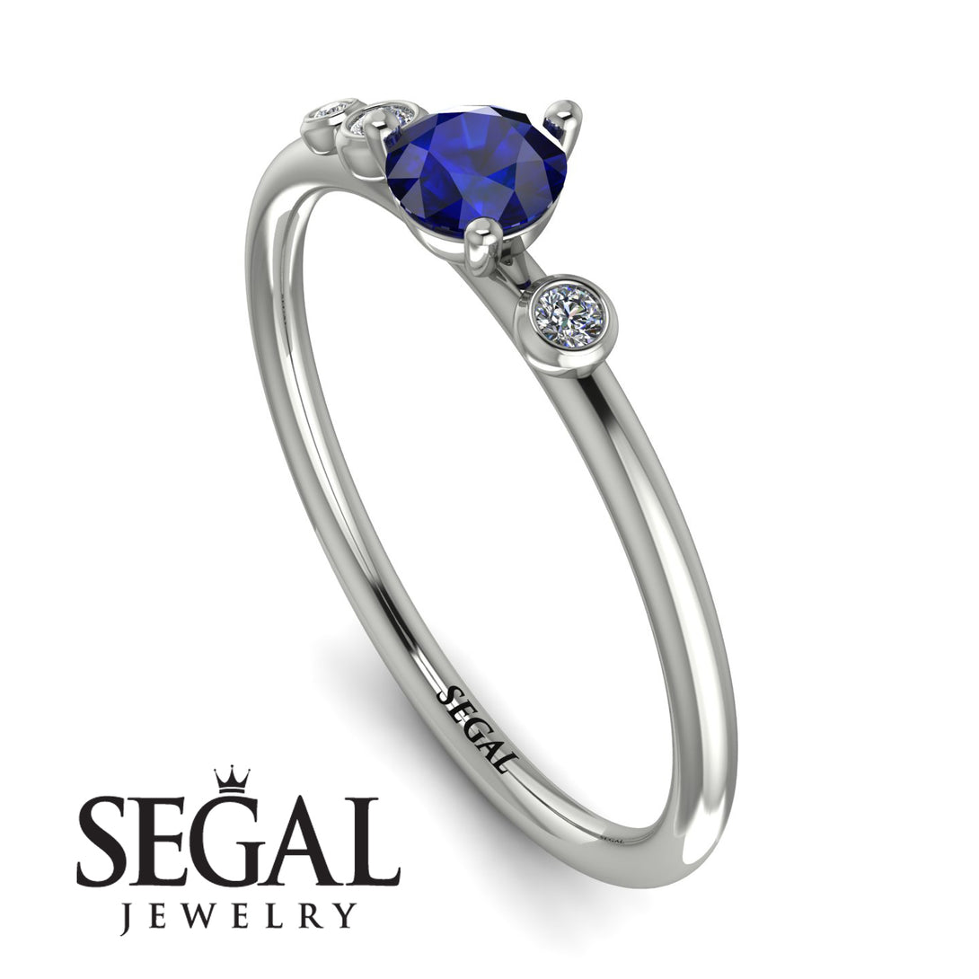 Minimalist Thin Sapphire Ring - Brielle No. 15