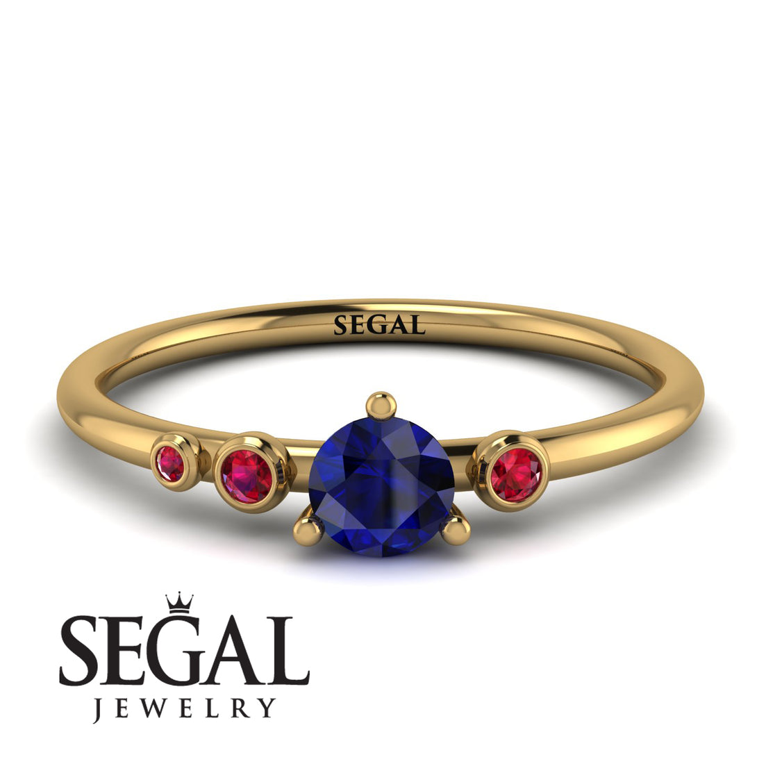 Minimalist Thin Sapphire Ring - Brielle No. 58