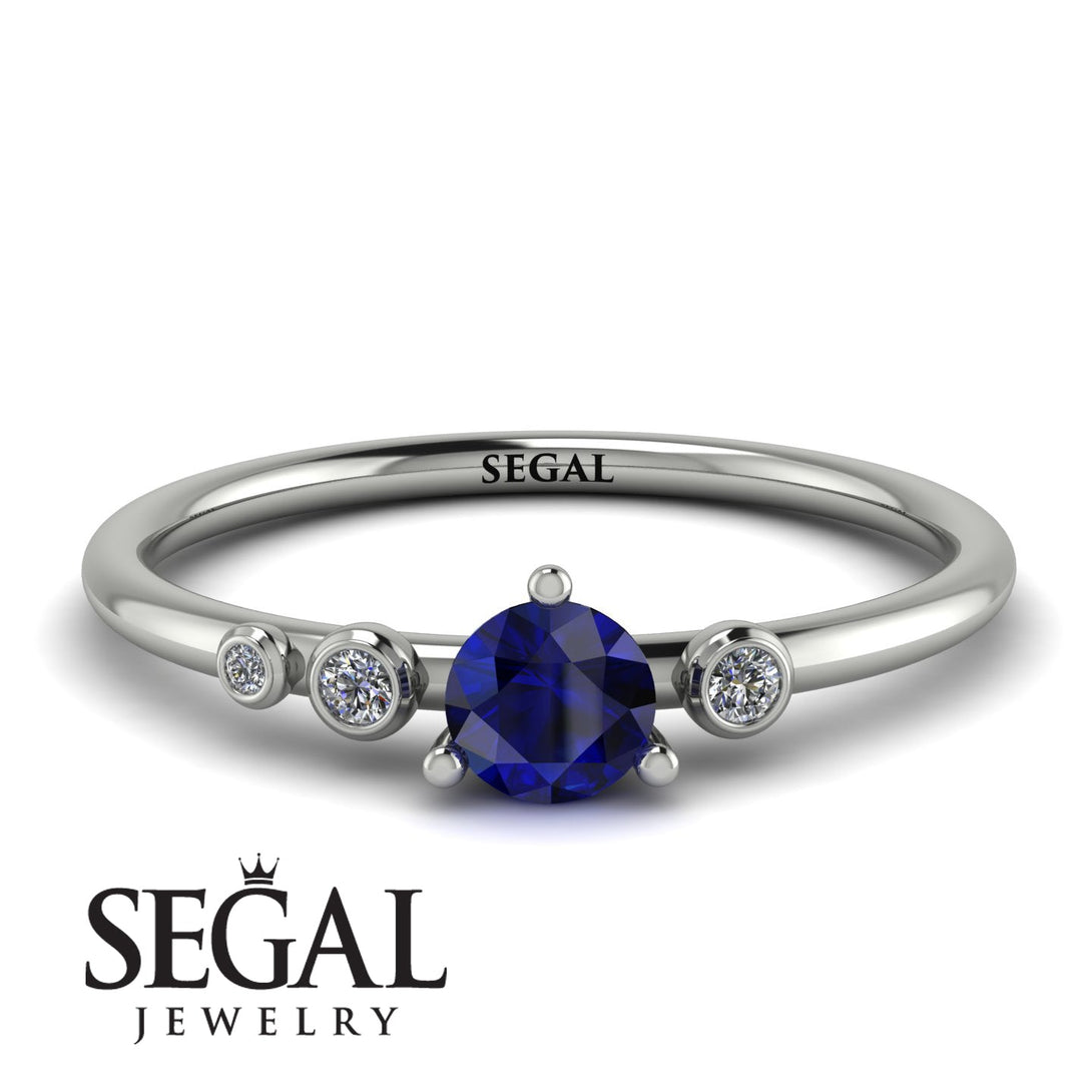 Minimalist Thin Sapphire Ring - Brielle No. 15