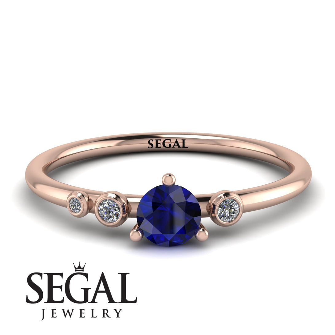 Minimalist Thin Sapphire Ring - Brielle No. 14
