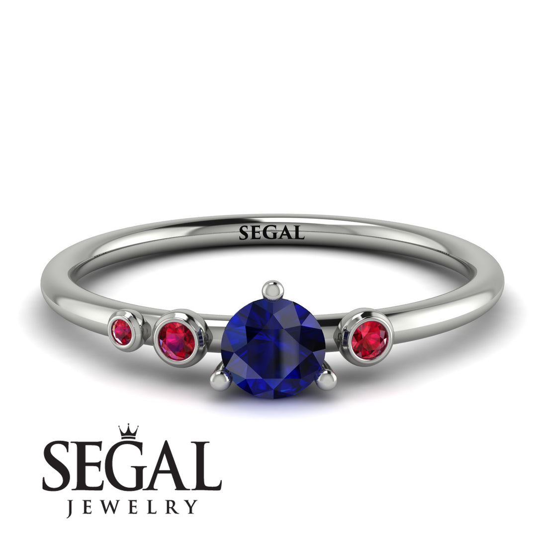 Minimalist Thin Sapphire Ring - Brielle No. 60
