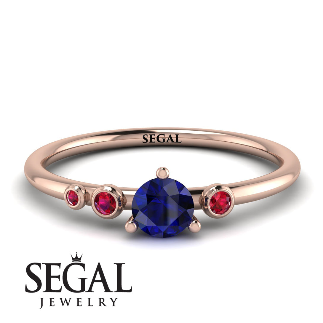 Minimalist Thin Sapphire Ring - Brielle No. 59