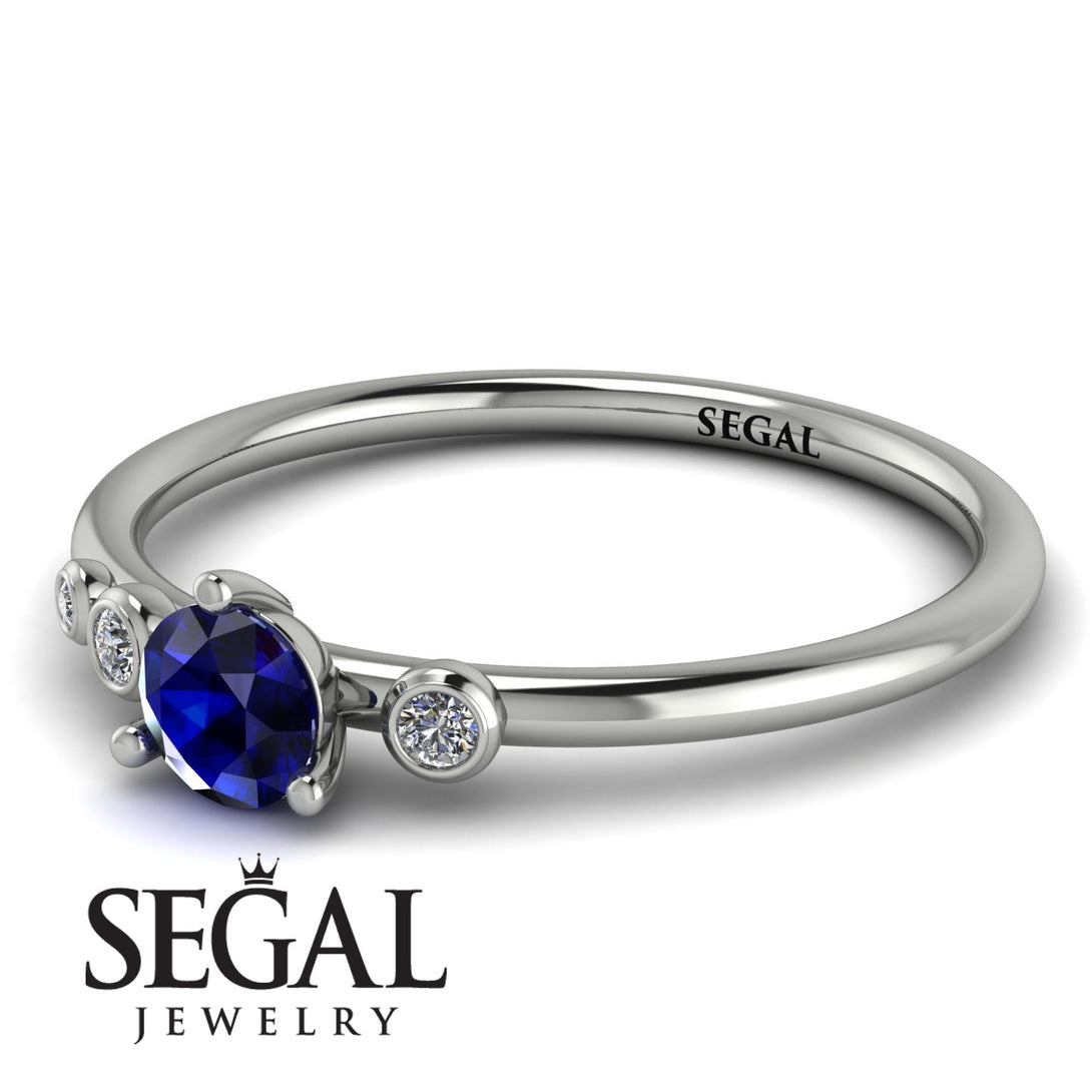Minimalist Thin Sapphire Ring - Brielle No. 15