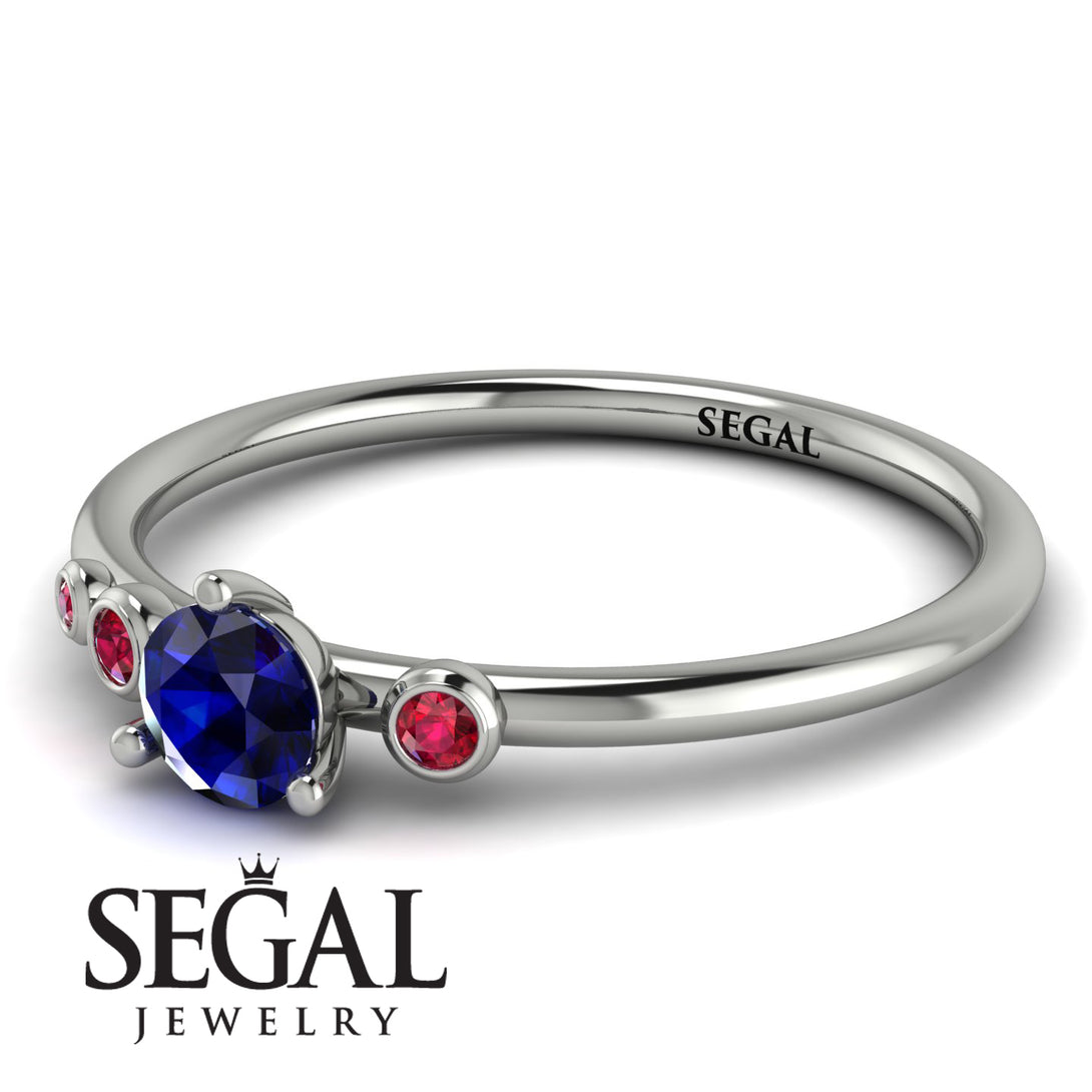 Minimalist Thin Sapphire Ring - Brielle No. 60