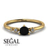 Minimalist Thin Black Diamond Ring - Brielle No. 7 image 2