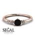 Minimalist Thin Black Diamond Ring - Brielle No. 8 image 2