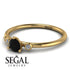 Minimalist Thin Black Diamond Ring - Brielle No. 7