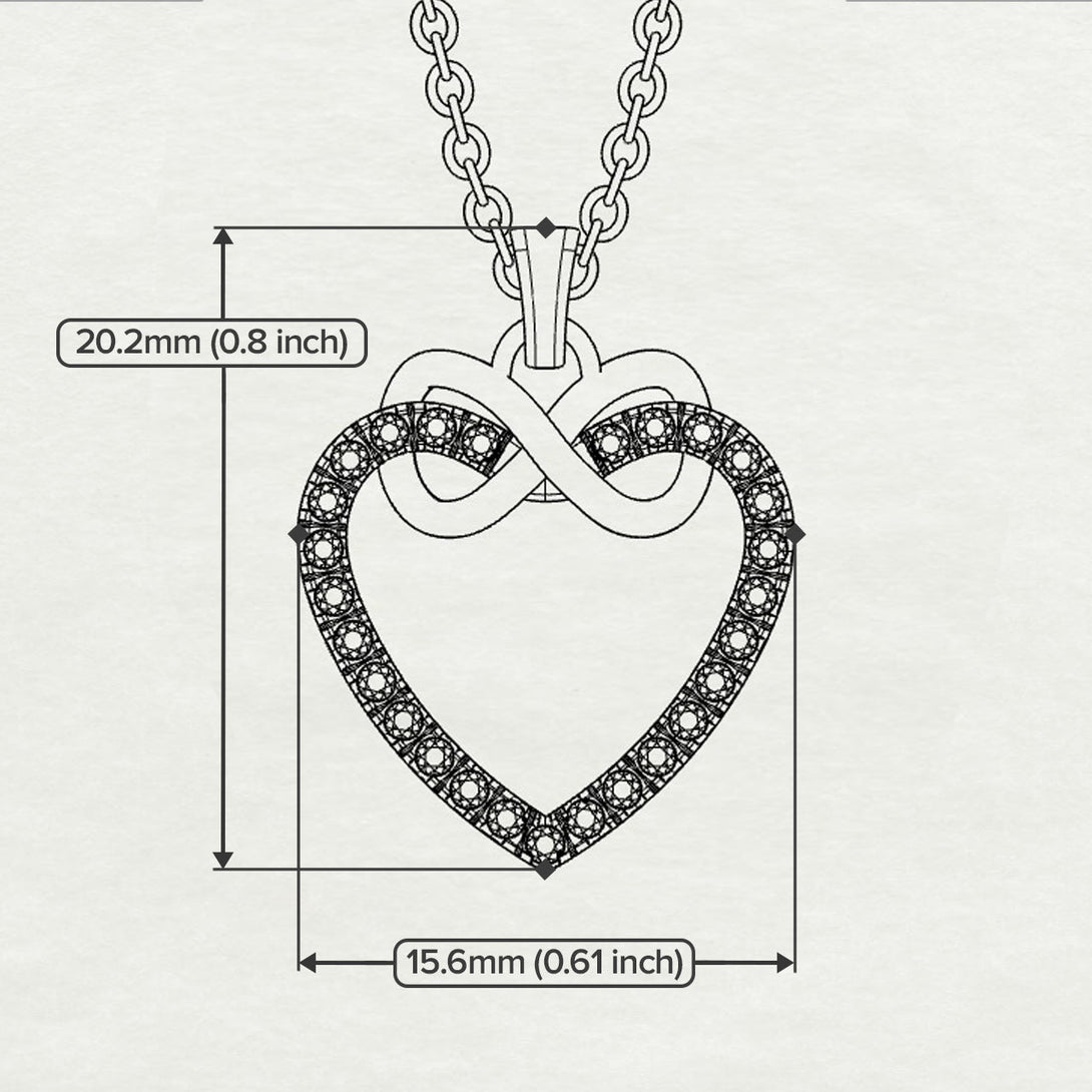 Infinity Heart Black Diamond Necklace - Mollie No. 8
