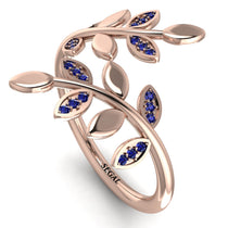 Open Ring Leaves Sapphire Ring - Anna No. 14 image 1