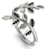 Open Ring Leaves Black Diamond Ring - Anna No. 9