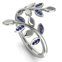 Open Ring Leaves Sapphire Ring - Anna No. 15 image 1
