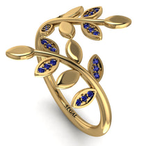 Open Ring Leaves Sapphire Ring - Anna No. 13 image 1