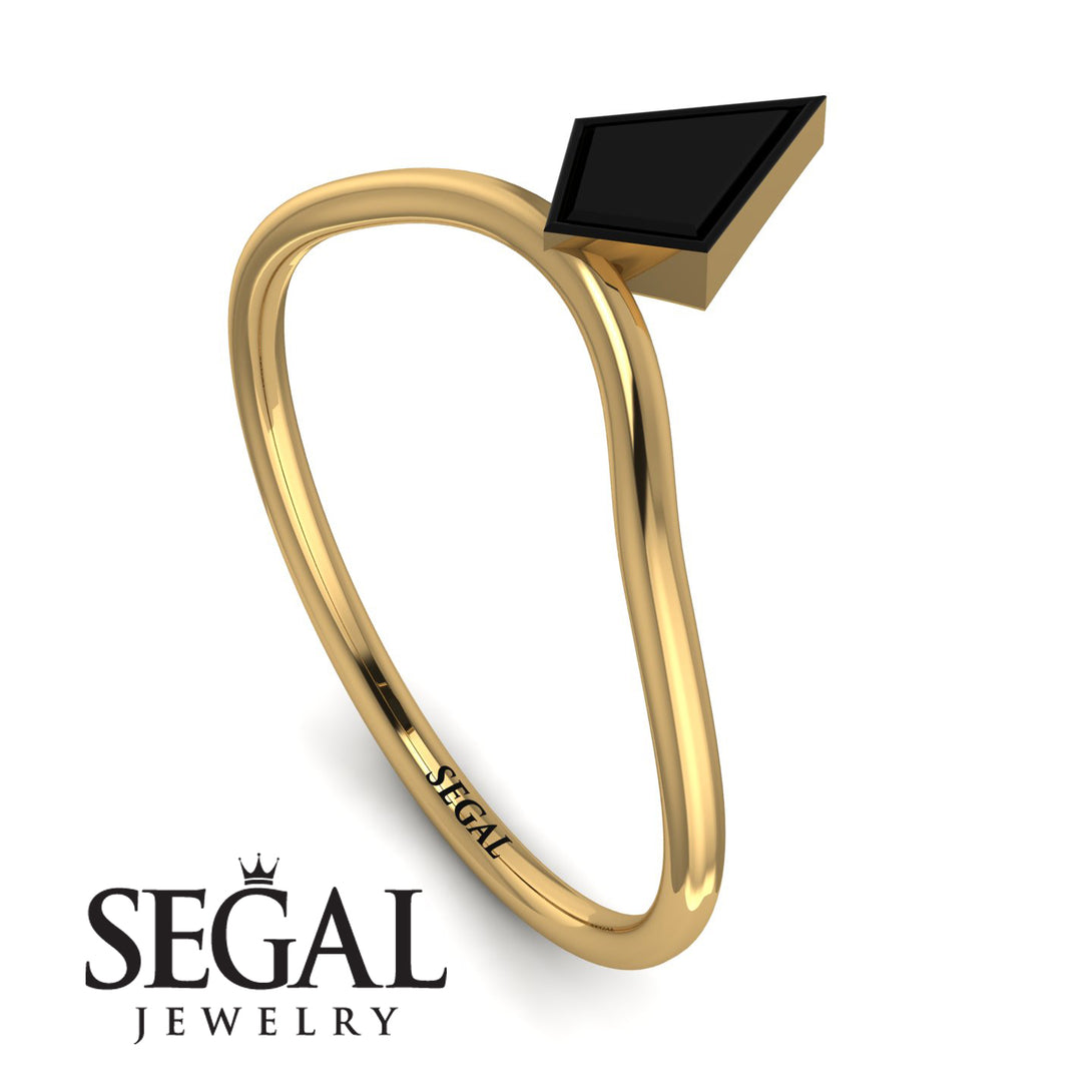 Kite Stepcut Black Diamond Ring - Leila No. 7