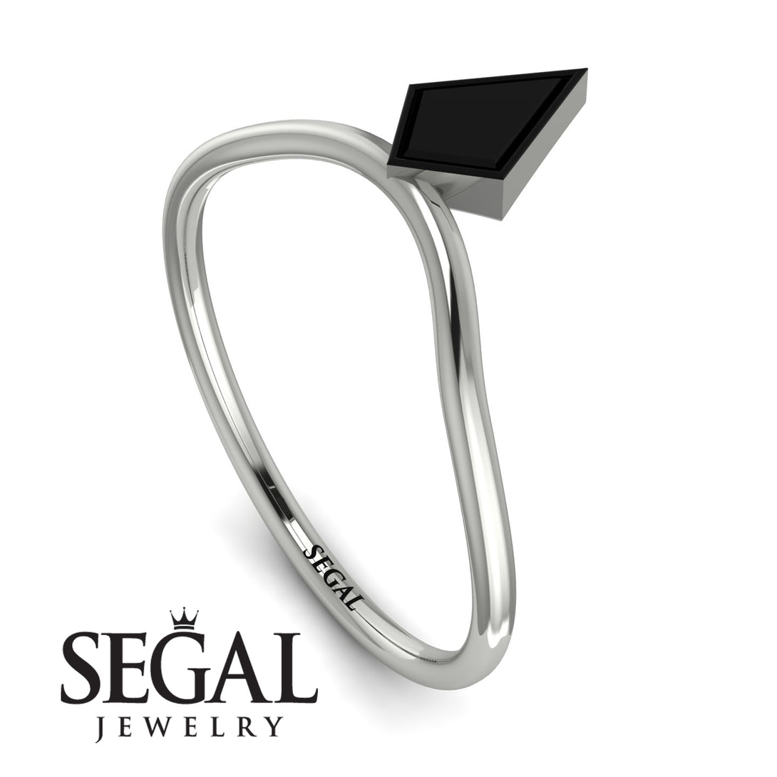 Kite Stepcut Black Diamond Ring - Leila No. 9