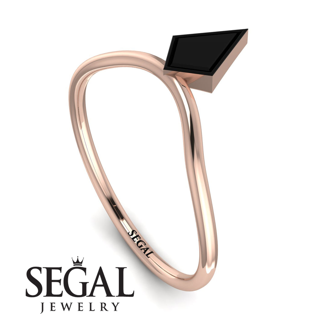 Kite Stepcut Black Diamond Ring - Leila No. 8