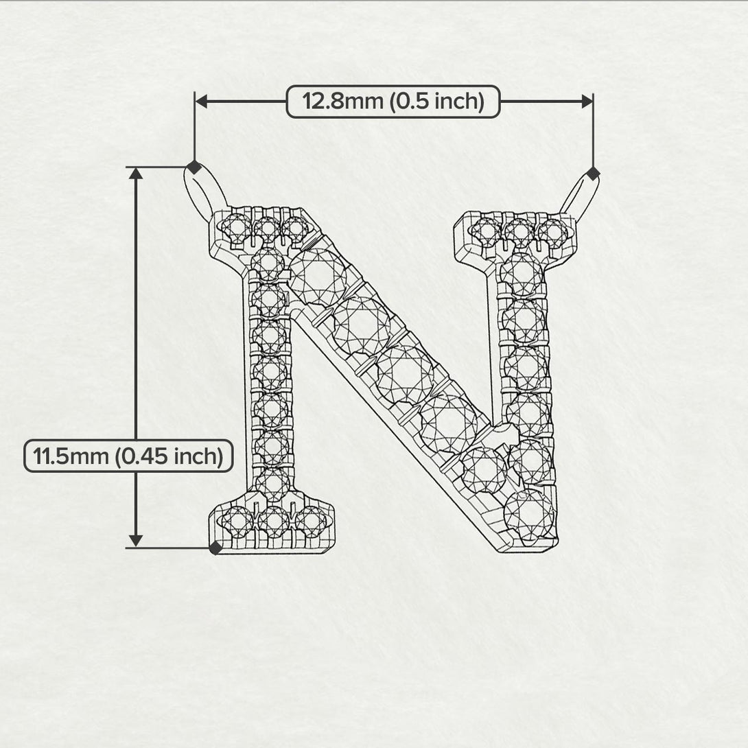 Diamond Gold Initial Necklace - N