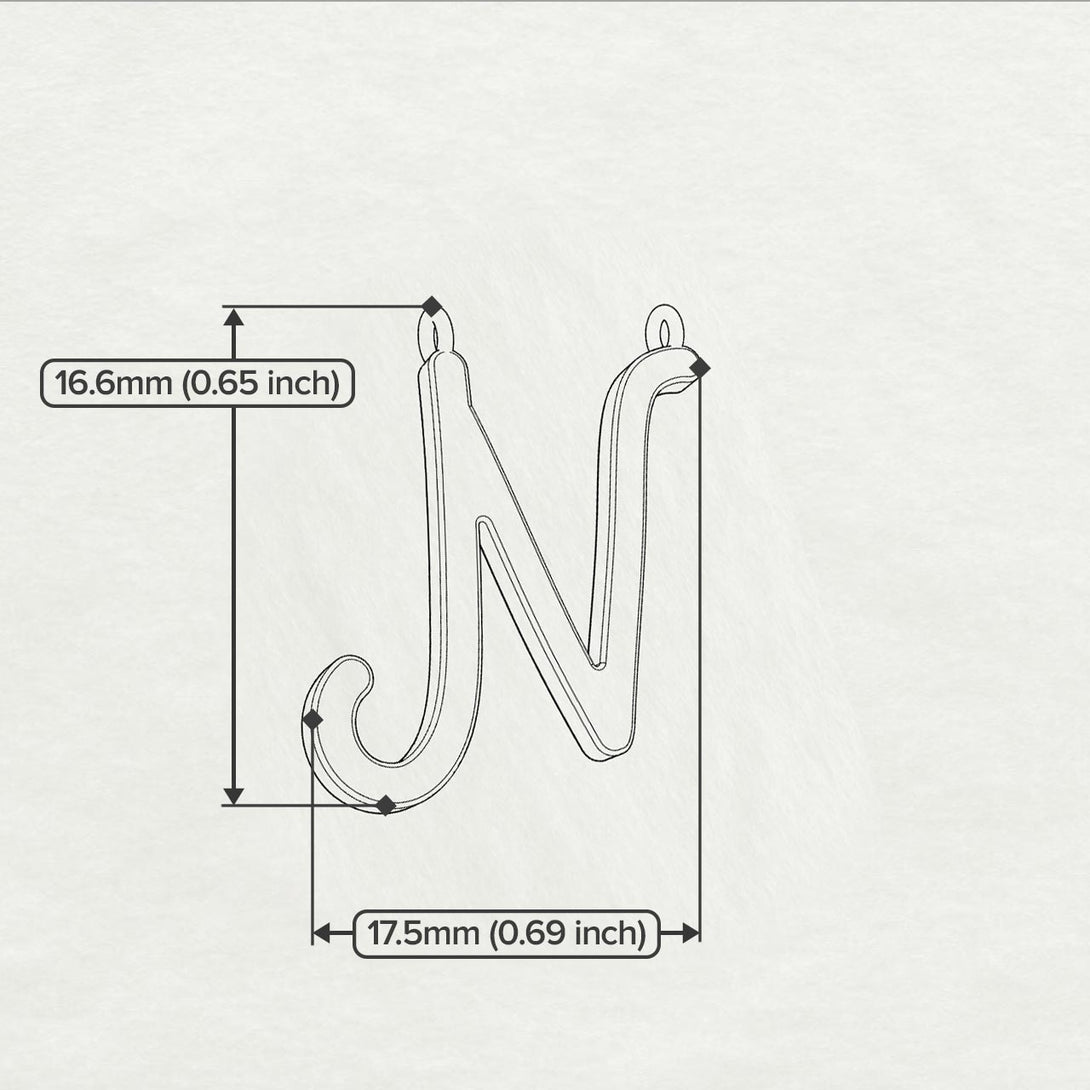 Black Diamond Gold Letter Necklace - N