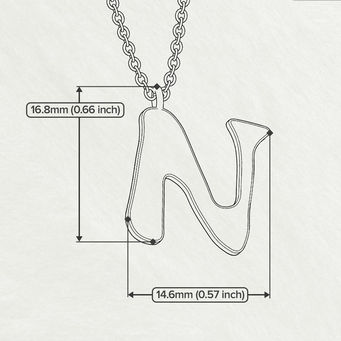 N - Letter Name Necklace Initial Necklace