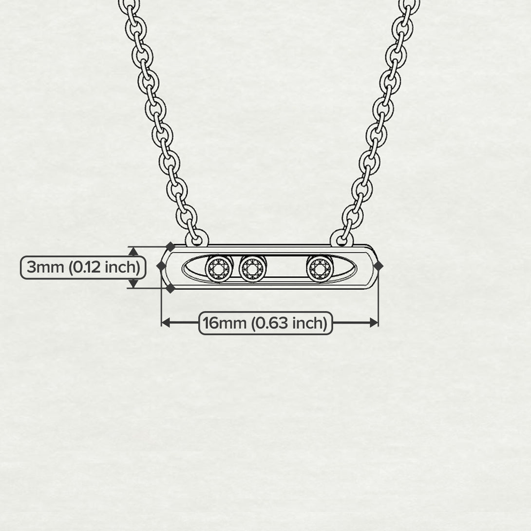 3 Ruby Stone Bar Necklace - Nala No. 10