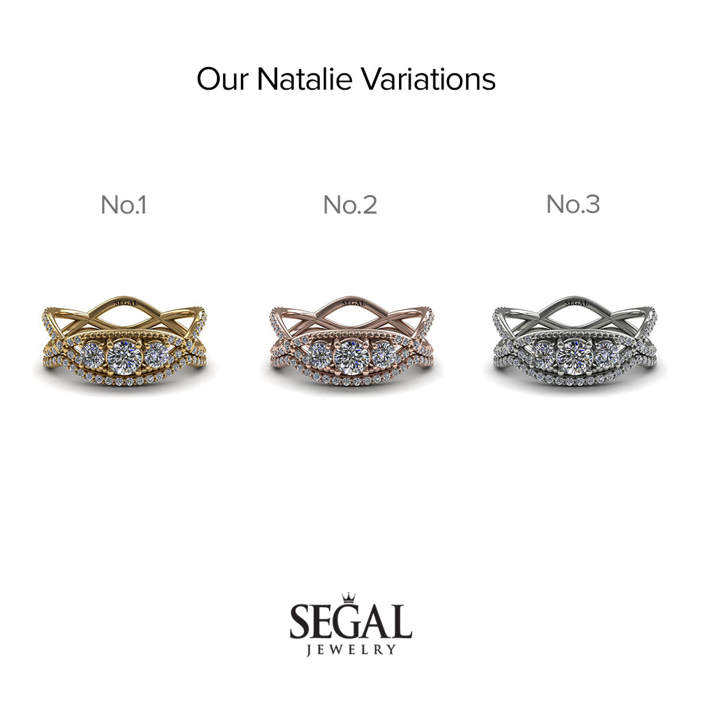 3 Stones Denity Bridal Set Diamond Ring- Natalie no. 3