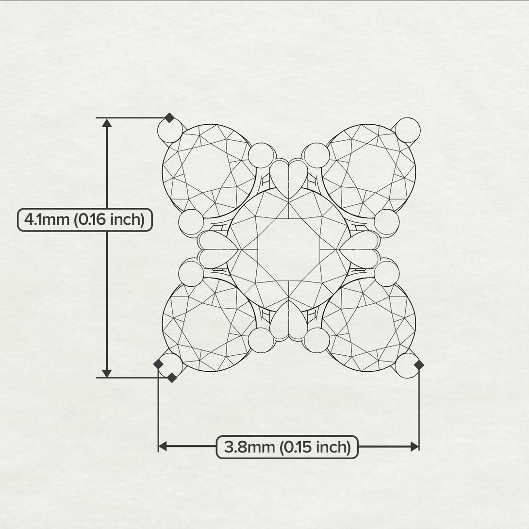 Geometrical 5 Black Diamonds Stud Earrings - Noa No. 24