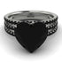 Triple Bands Heart Shape Black Diamond Ring - Noelle No. 390
