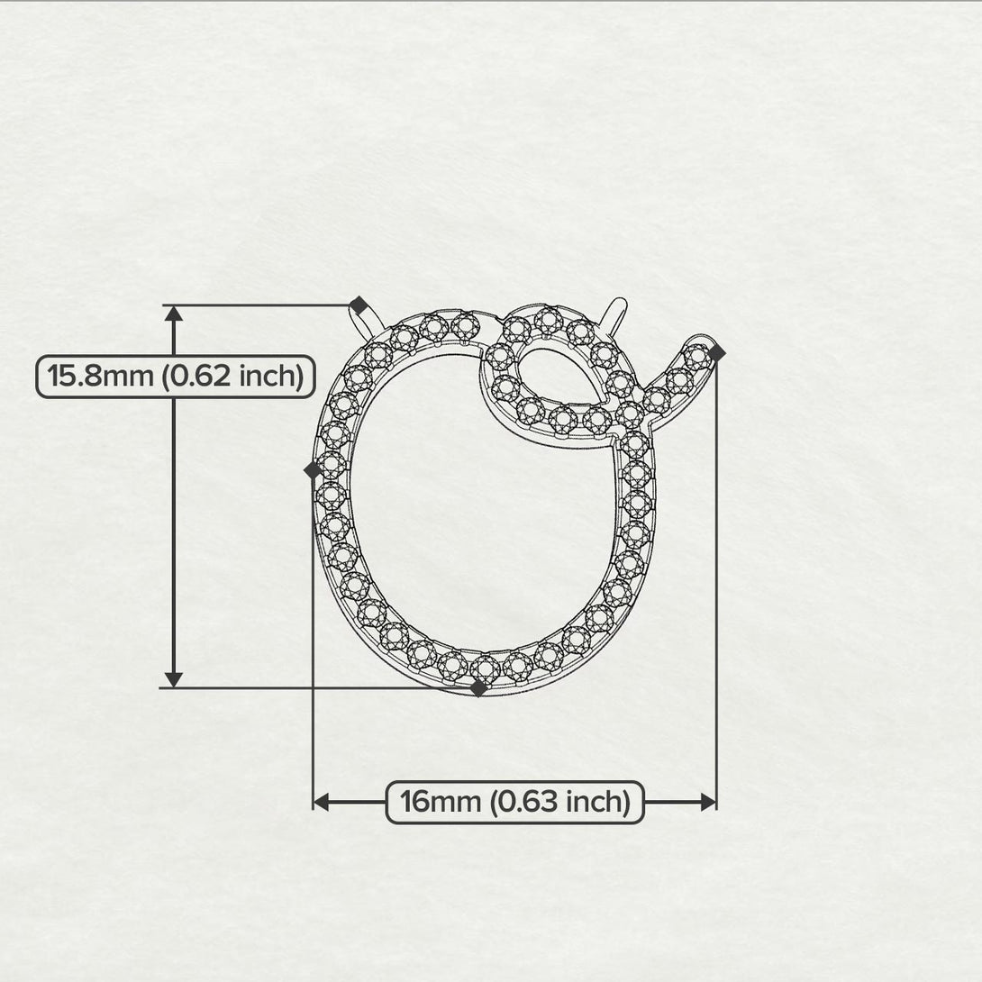 Diamond Gold Letter Necklace - O